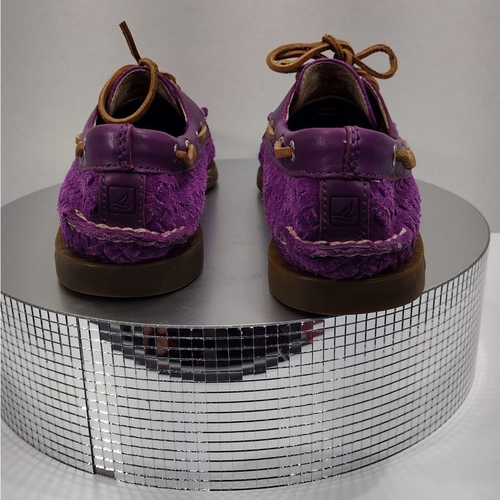 Sperry Purple Woven Loafers with Brown Laces size 11 pre owned Exellent c - Picture 5 of 8